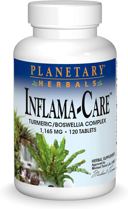 Planetary Herbals Inflama-Care Turmeric Boswellia Complex Tablets - 120 Count