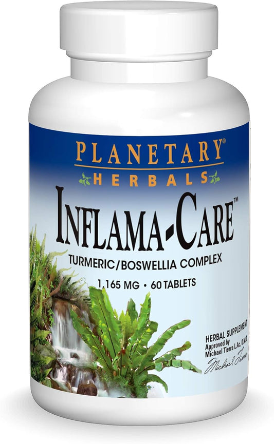 Planetary Herbals Inflama-Care Turmeric Boswellia Complex Tablets - 60 Count