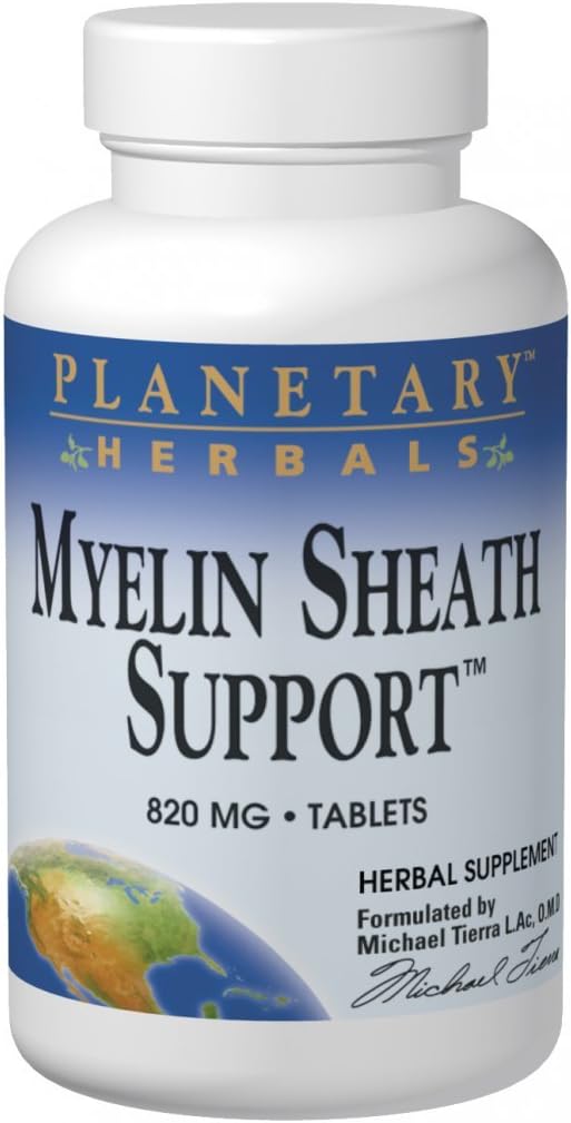 Planetary Herbals Myelin Sheath Support 820 mg - Nervous System Support Supplement, 180 Tablets