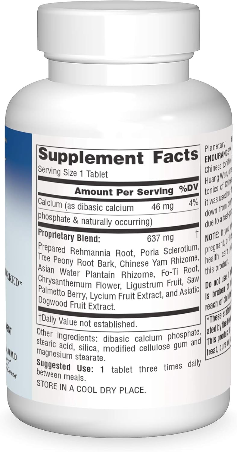 Planetary Herbals Rehmannia Endurance Tablets - 75 Count - Herbal Supplement for Energy Boost and Stamina