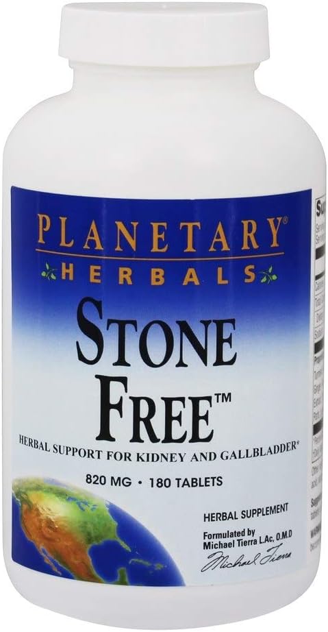 Planetary Herbals Stone Free 820mg 180 Tablets - Herbal Support for Kidney Health