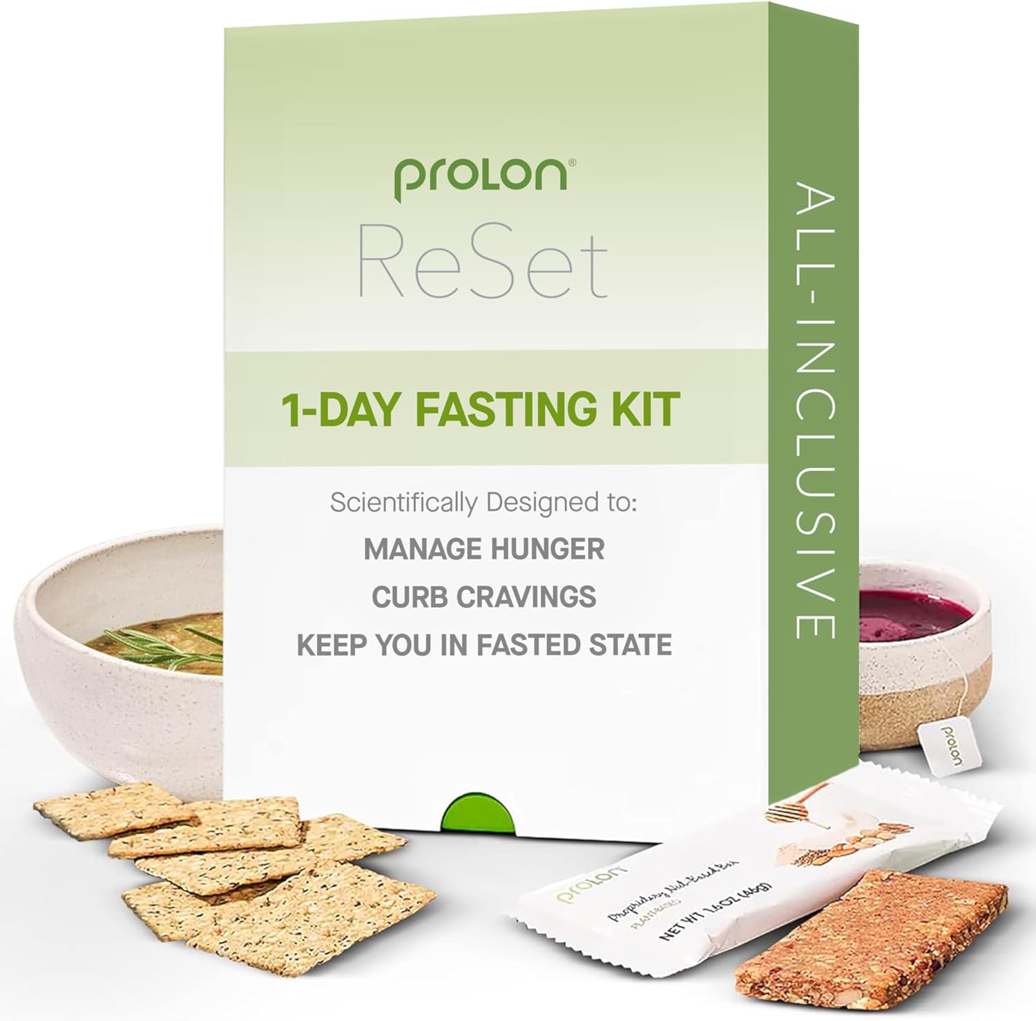 Plant-Based 1 Day Fasting Kit for Women and Men | ProLon Reset Program with Low Calorie Meals & Snacks | Designed to Support Fasting Without Breaking It