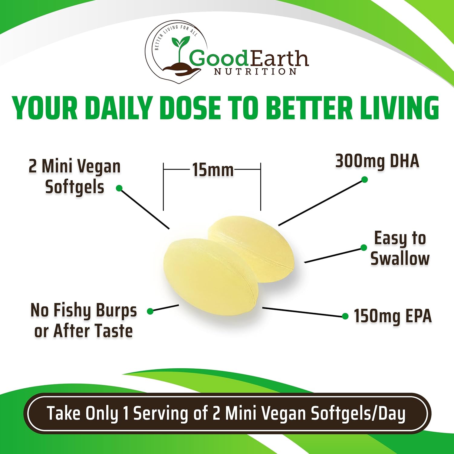 Plant Based Algal DHA/EPA Softgels - Vegan Omega 3 Supplement for Brain, Heart, Joints & Prenatal Health - Carrageenan Free - 60 Capsules