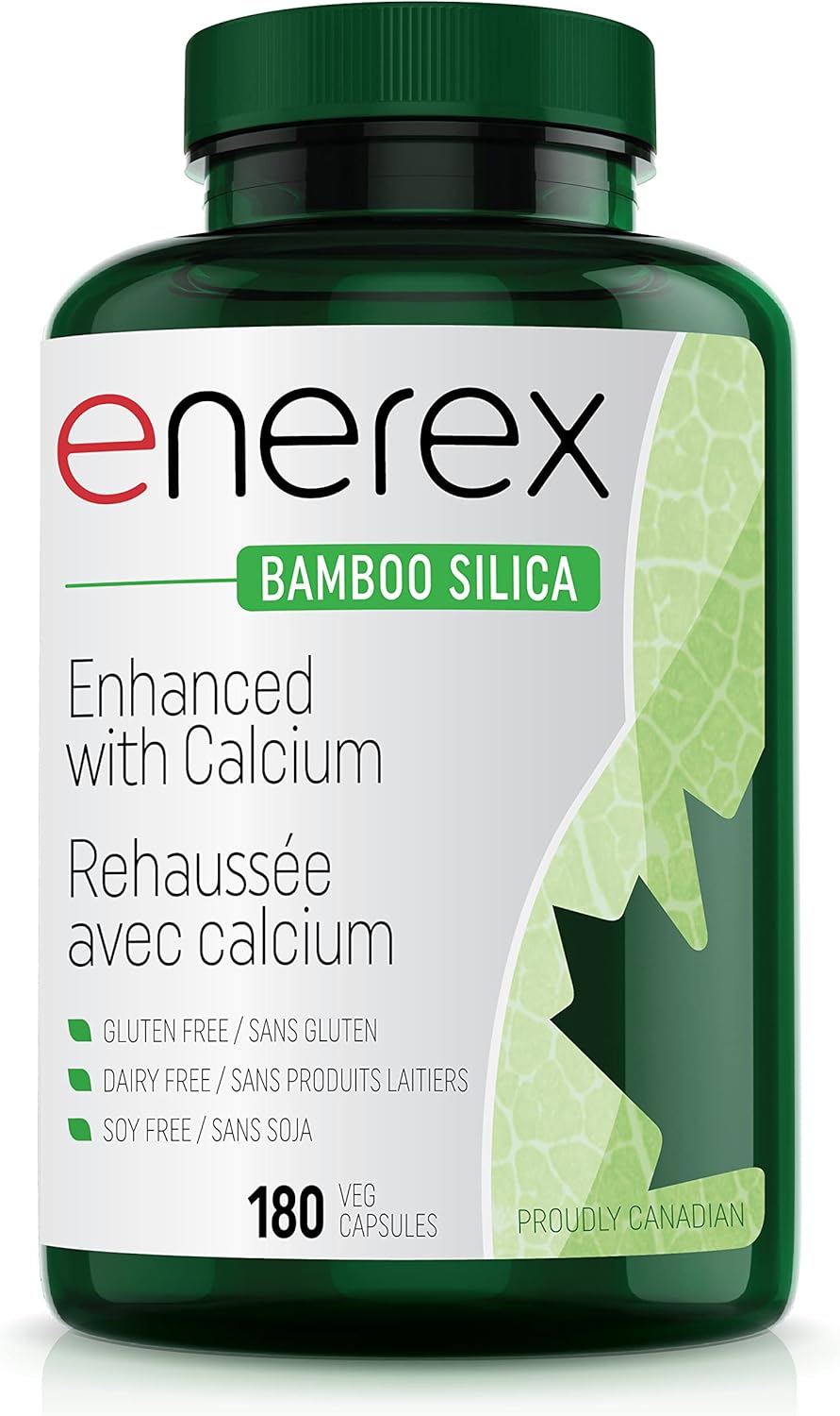 Plant-Based Bamboo Silica & Calcium Citrate Capsules for Bone Health - 180 Veggie Capsules for Stronger Hair, Skin & Nails - Organic Silica Supplement for Overall Wellbeing