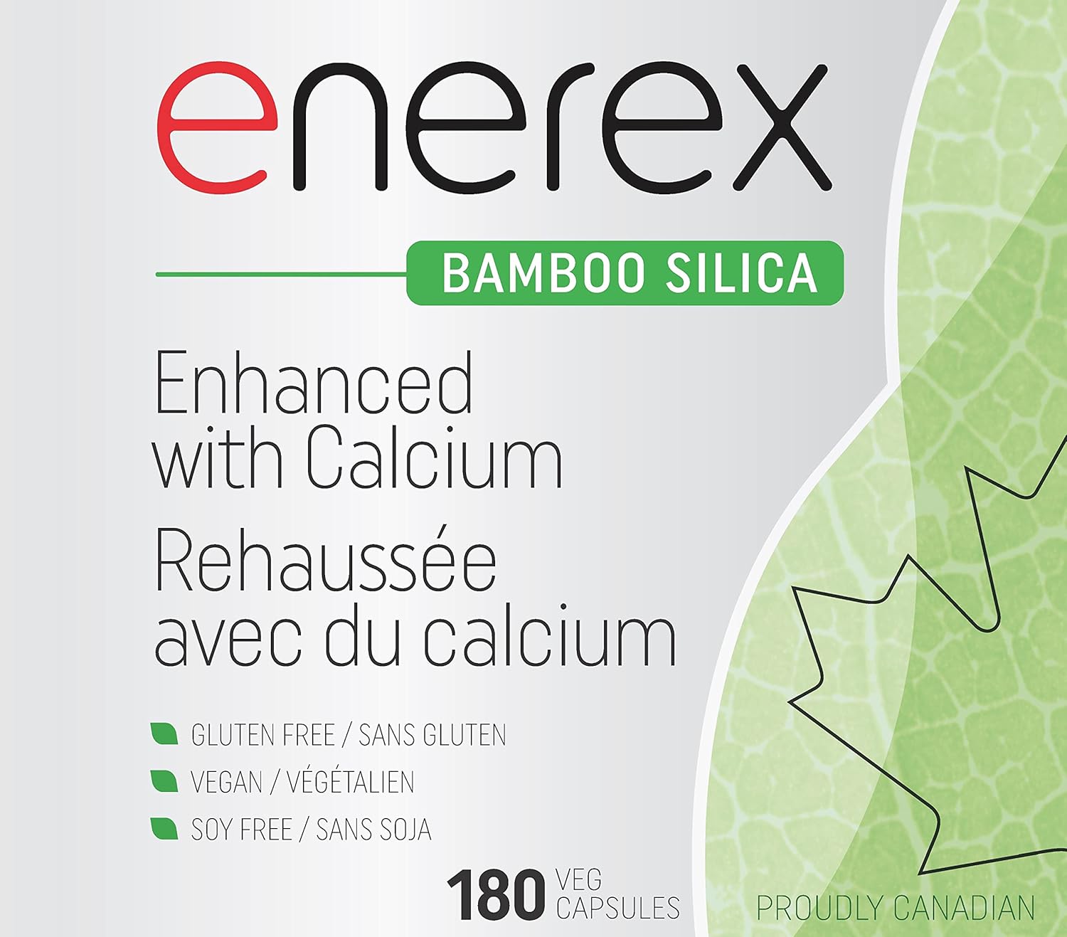 Plant-Based Bamboo Silica & Calcium Citrate Capsules for Bone Health - 180 Veggie Capsules for Stronger Hair, Skin & Nails - Organic Silica Supplement for Overall Wellbeing