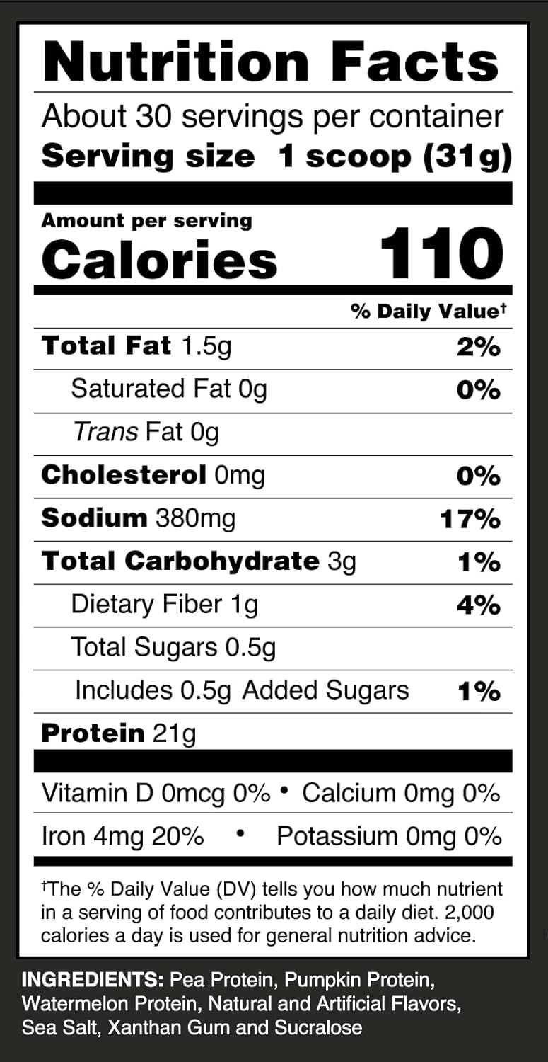 Plant-Based Birthday Cake Protein Powder - 30 Servings, 2.2 LB - 21G Vegan Protein & Essential Amino Acids for Muscle Growth & Recovery - No Added Sugars, Soy, Gluten or GMOs
