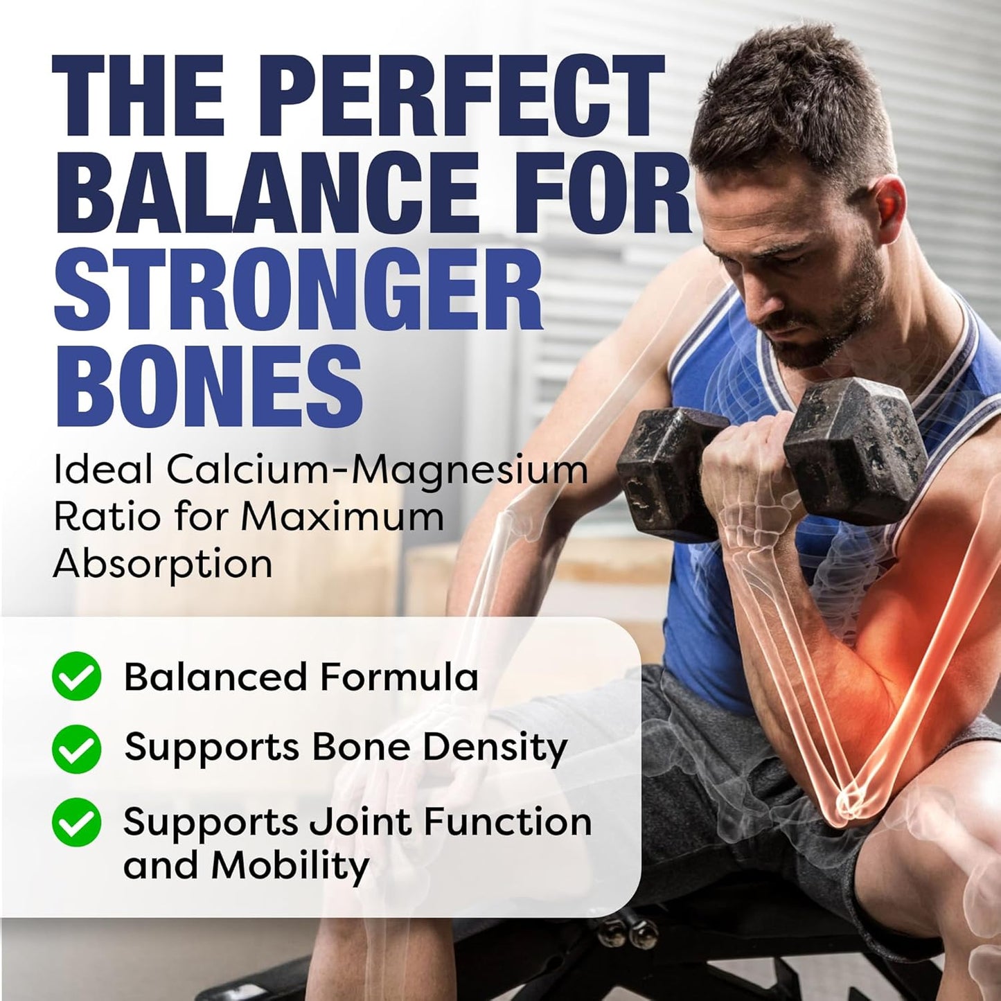 Plant-Based Calcium Magnesium Supplement with Boron, Vitamin D3 & K2 MK-7 - Supports Bone Health, Vegan, Non-GMO, Allergen-Free - 120 Capsules