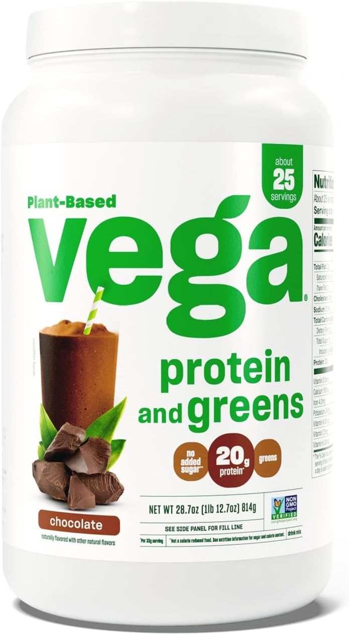 Plant Based Chocolate Protein Powder with 20g Protein - Vega Protein and Greens, Premium Sport Protein, Vegan & Gluten Free