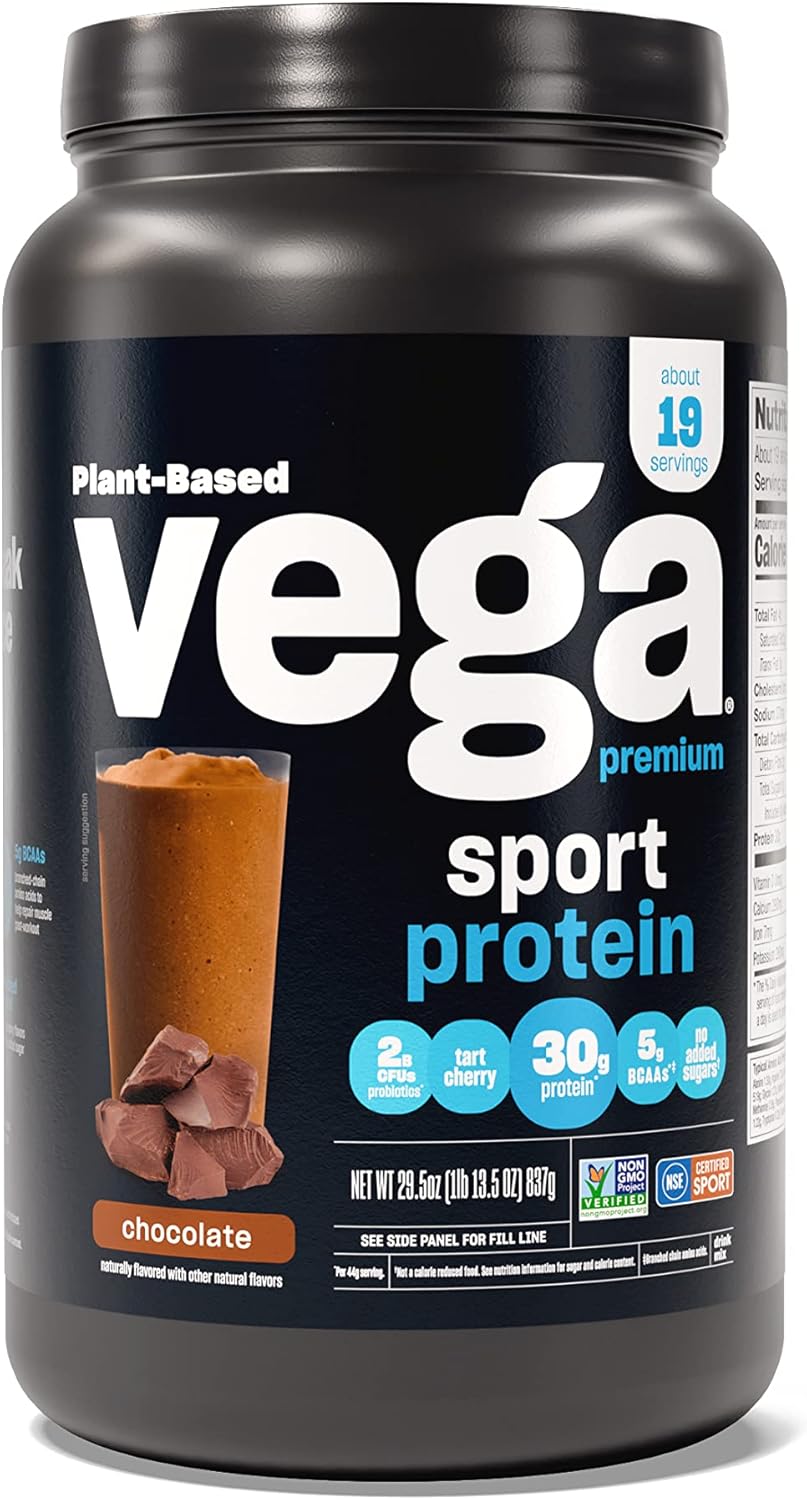 Plant Based Chocolate Protein Powder with 20g Protein - Vega Protein and Greens, Premium Sport Protein, Vegan & Gluten Free