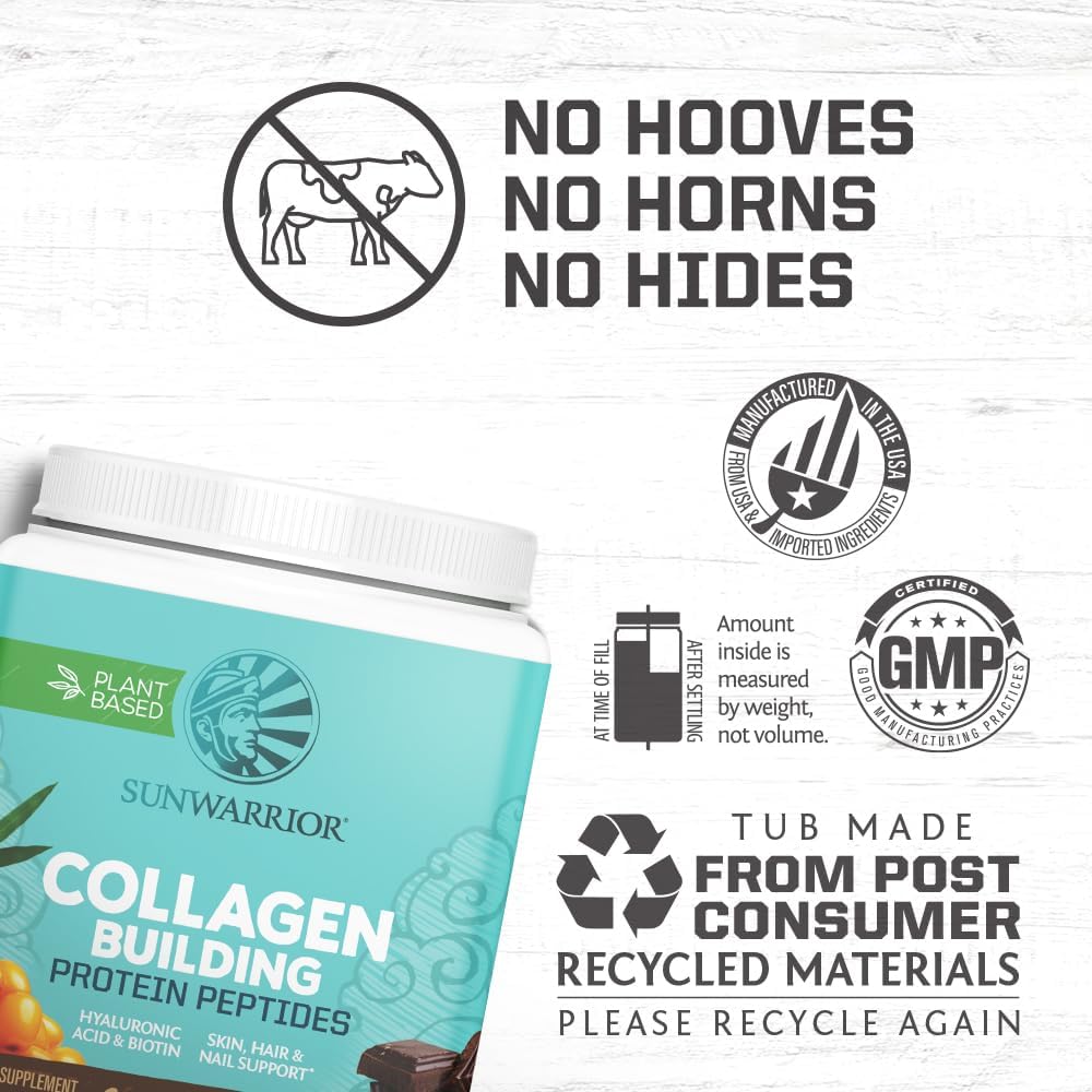 Plant-Based Chocolate Protein Powder with Collagen Building Hyaluronic Acid - 30 Servings