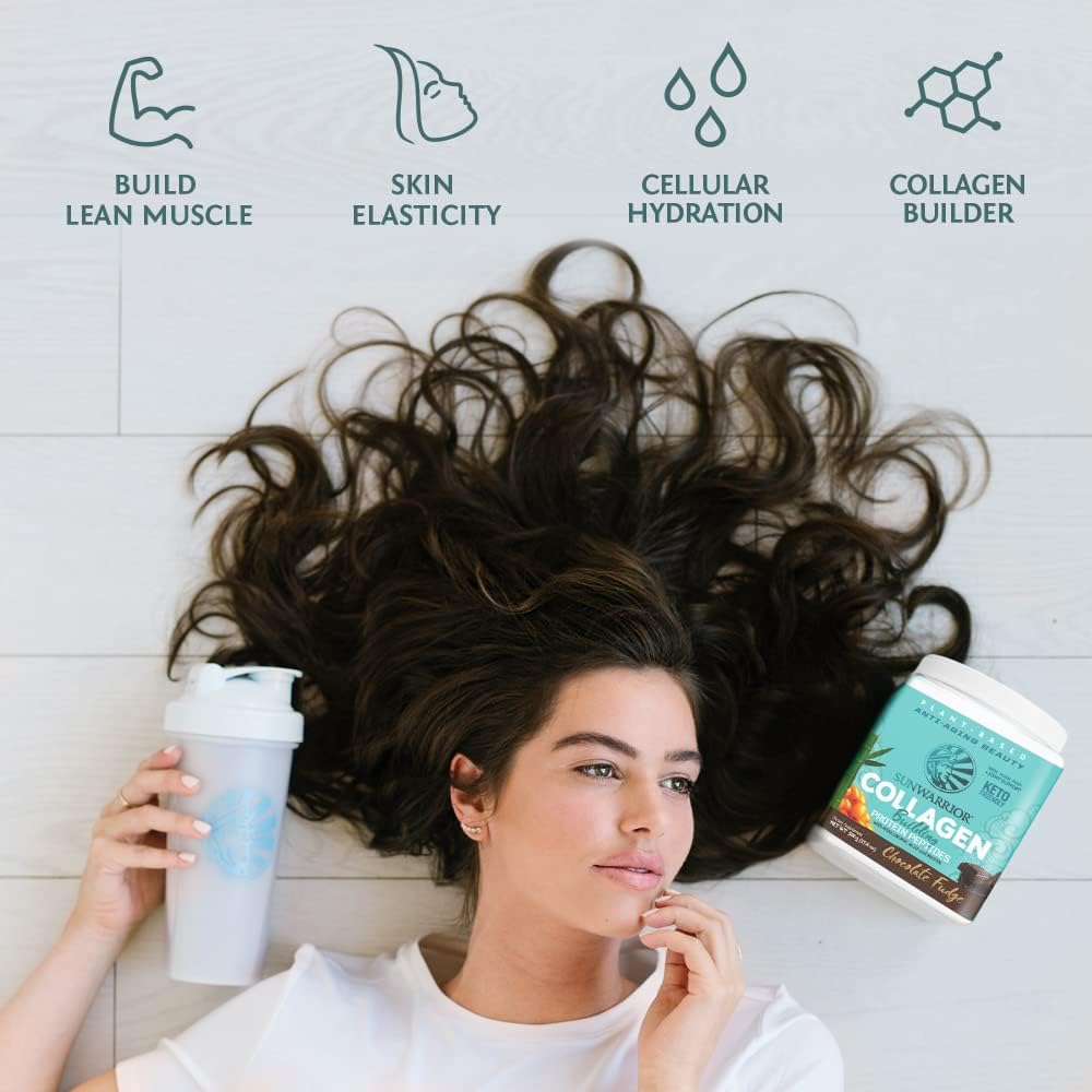Plant-Based Chocolate Protein Powder with Collagen Building Hyaluronic Acid - 30 Servings