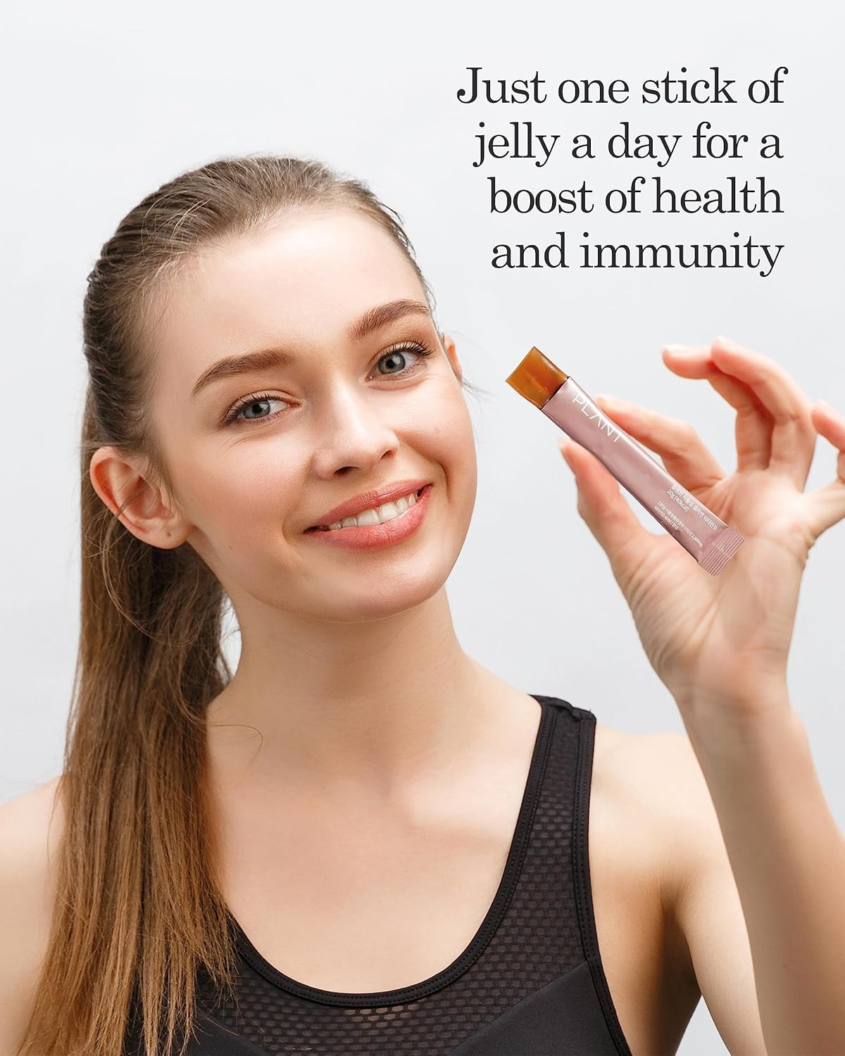 Plant-Based Collagen Jelly Supplement with Vitamin D3 (15 Sticks) - Low-Molecular Collagen Peptides for Korean Skincare - Citrus Yuzu Flavor
