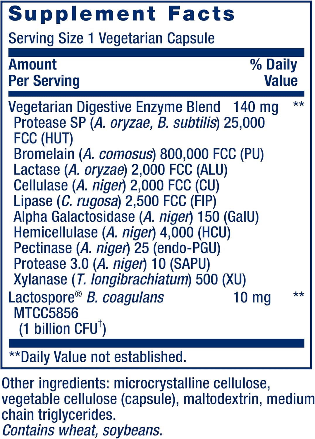 Plant-Based Digestive Health Formula with Probiotics & Enzymes - Non-GMO GI Balance Support - Vegetarian Capsules - 60 Count