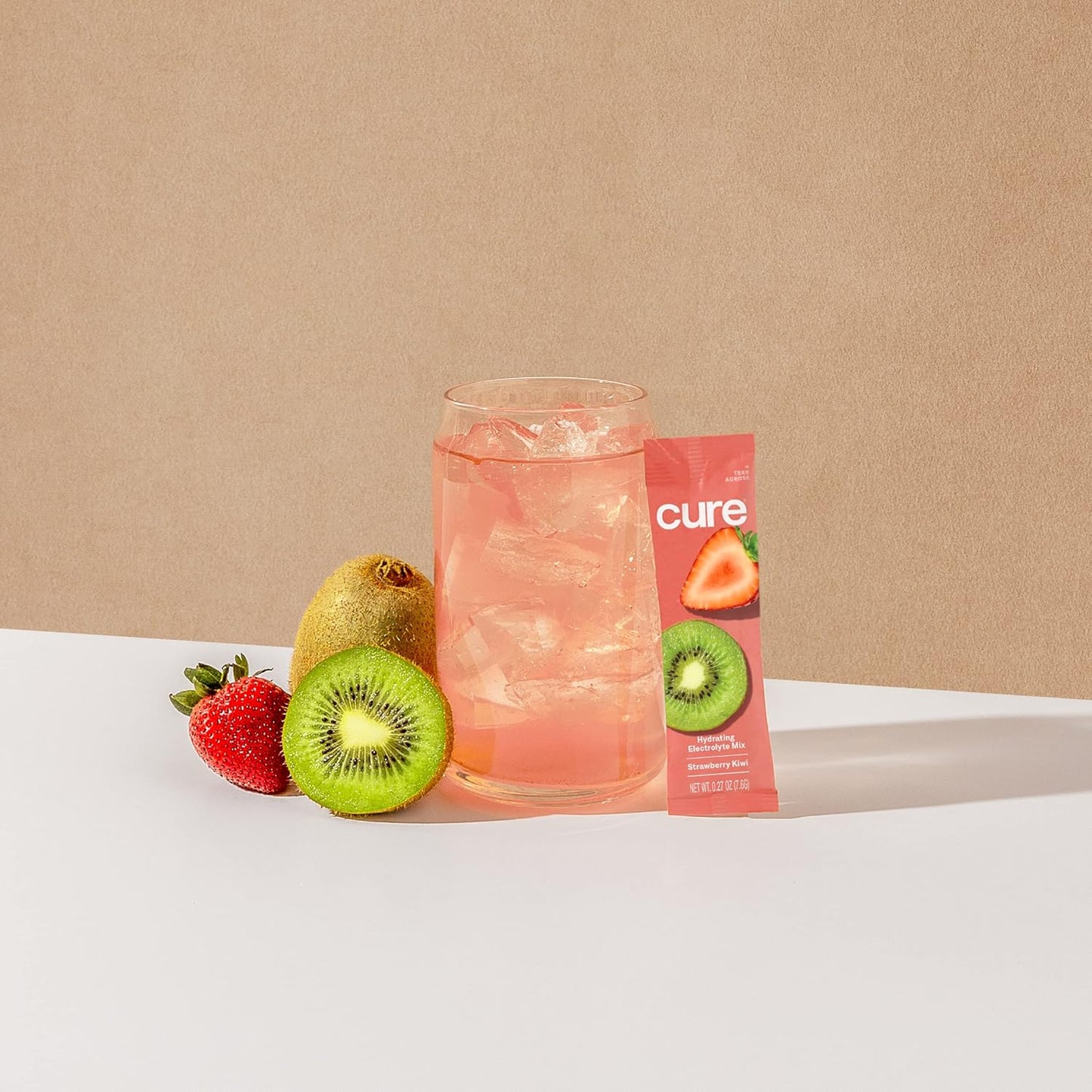 Plant-Based Electrolyte Drink Mix for Hydration Relief - Strawberry Kiwi Flavor - 8 Packets, Non-GMO & Vegan with Coconut Water