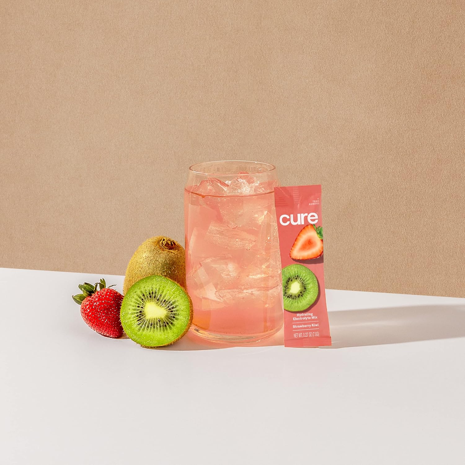 Plant-Based Electrolyte Drink Mix for Hydration Relief - Strawberry Kiwi Flavor - 8 Packets, Non-GMO & Vegan with Coconut Water