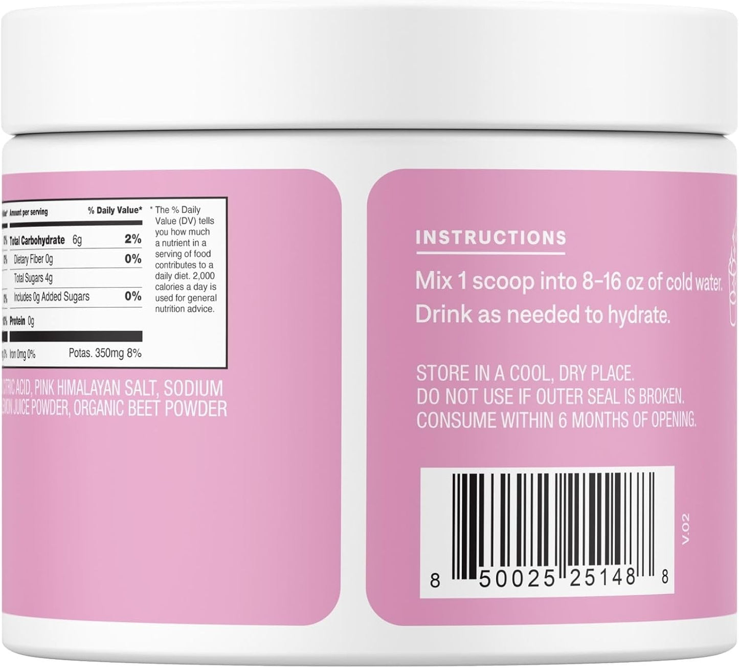 Plant-Based Electrolyte Drink Mix with Coconut Water for Hydration Relief - No Sugar Added, Non-GMO, Vegan - 28 Servings Jar - Watermelon Flavor - FSA & HSA Eligible