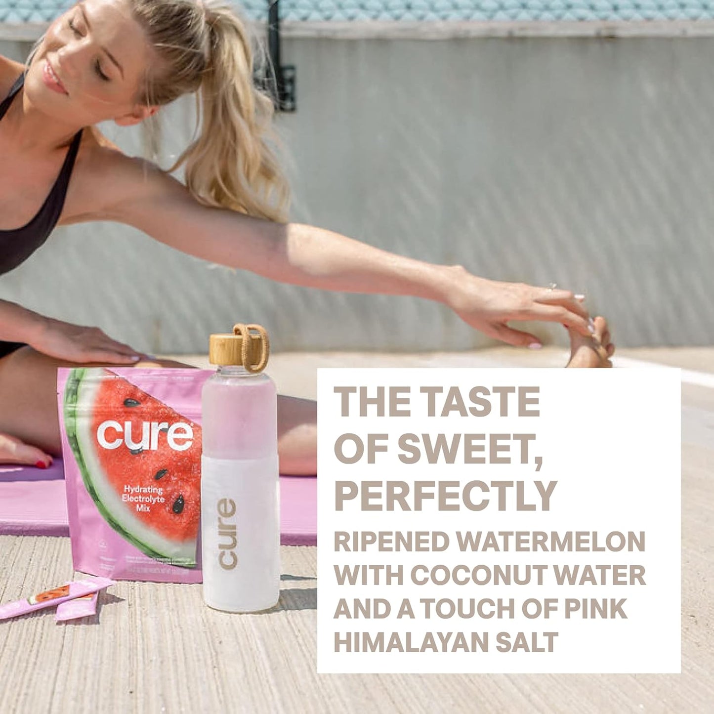 Plant-Based Electrolyte Drink Mix with Coconut Water for Hydration Relief - No Sugar Added, Non-GMO, Vegan - 28 Servings Jar - Watermelon Flavor - FSA & HSA Eligible