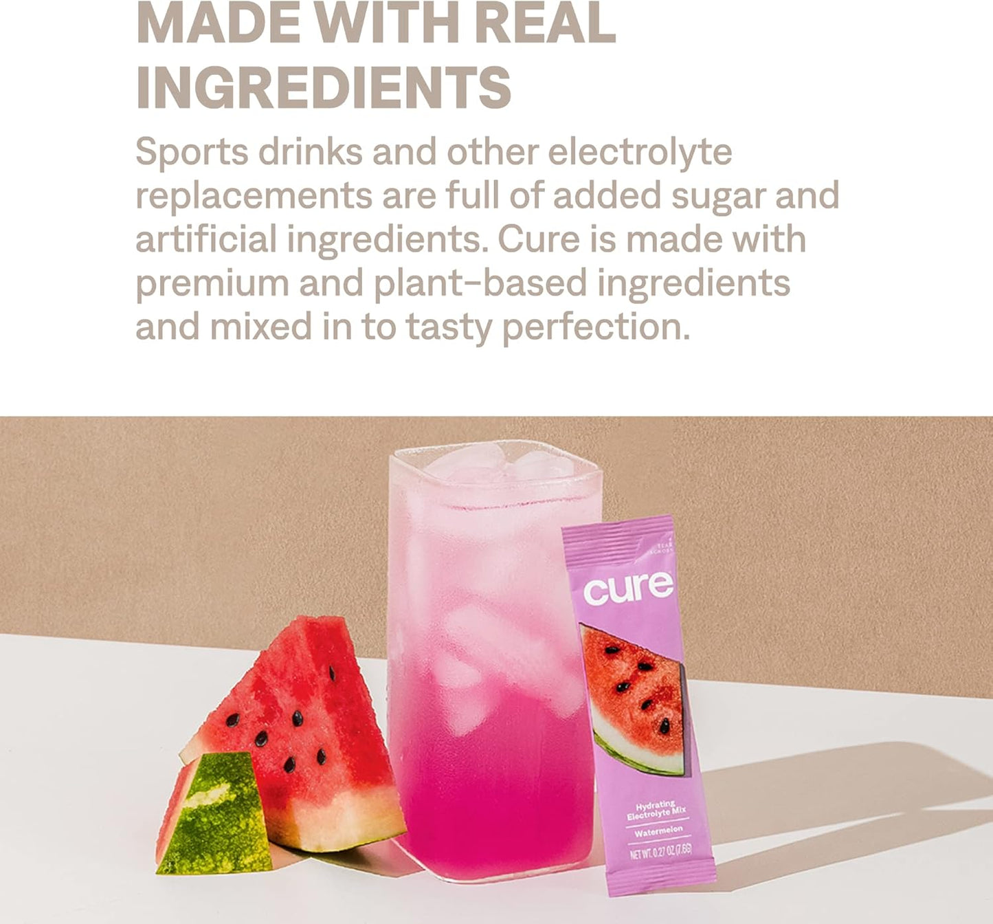 Plant-Based Electrolyte Drink Mix with Coconut Water for Hydration Relief - No Sugar Added, Non-GMO, Vegan - 28 Servings Jar - Watermelon Flavor - FSA & HSA Eligible