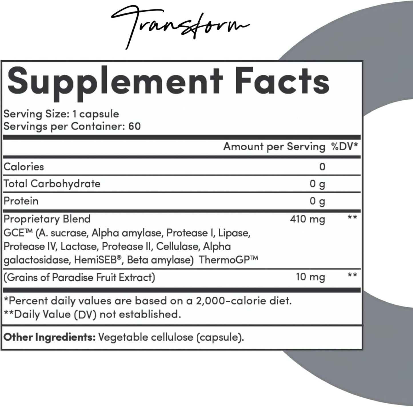 Plant-Based Energy Booster and Skin Care Supplement | Tranont Transform Capsules for Mental Clarity and Wellness