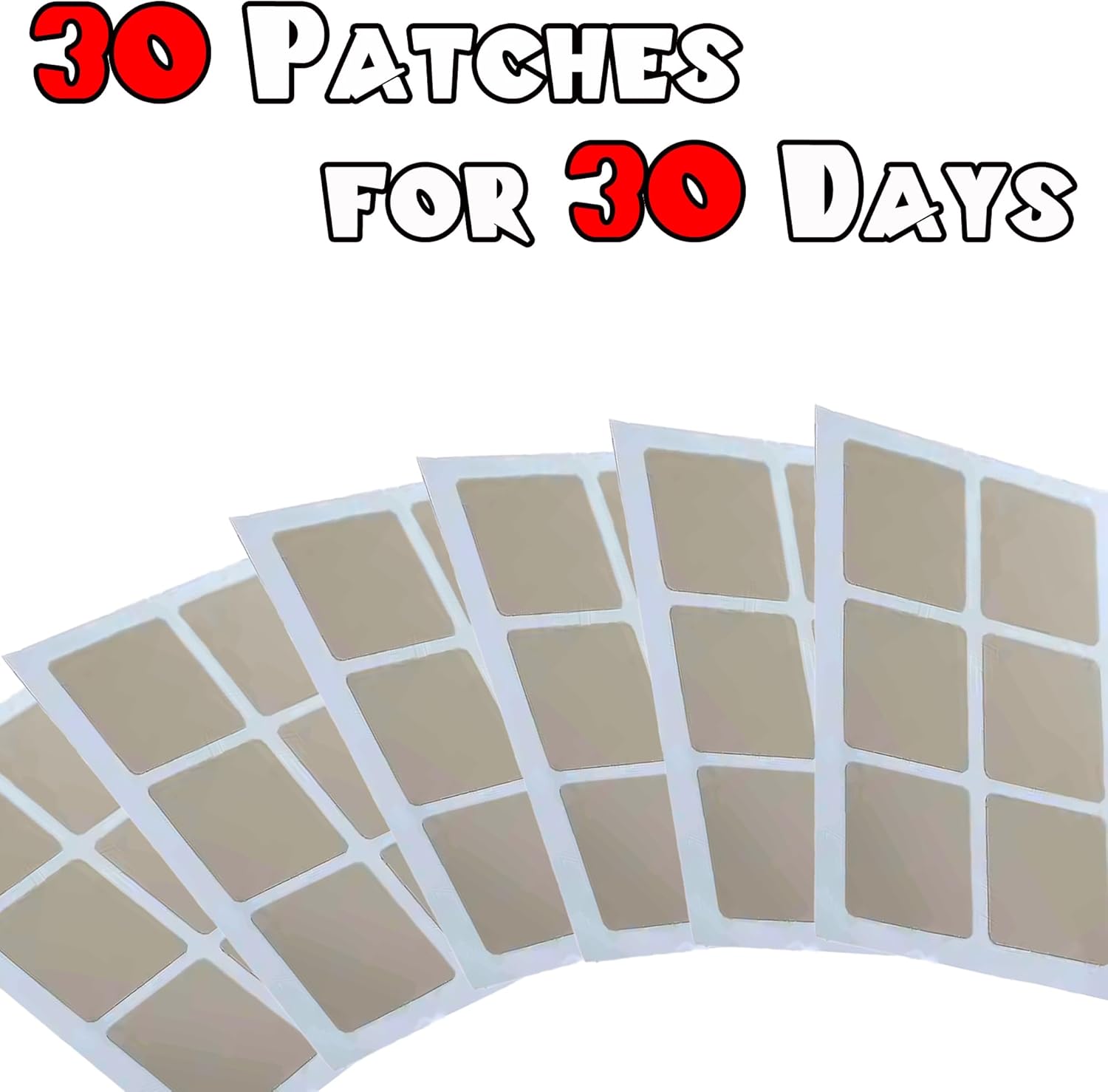 Plant-Based Energy Patches (30 Pack) | Natural Ingredients for Focus & Energy | Vitamin B Complex | Water-Resistant | Daily Wellness for Men & Women