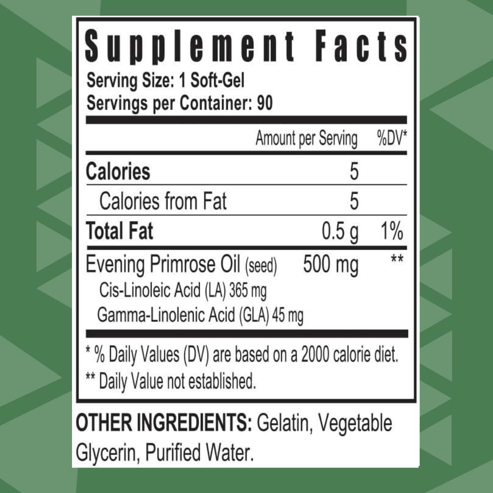 Plant-Based Evening Primrose EFA Supplement - Small Softgel for Adults & Children - 90 Softgels (Pack of 1) - Non-Fish Omega-3 Alternative