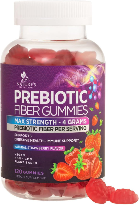 Plant Based Fiber Gummies for Adults - 4g Daily Supplement for Digestive Health - Supports Regularity and Digestion - Non-GMO - 120 Gummies