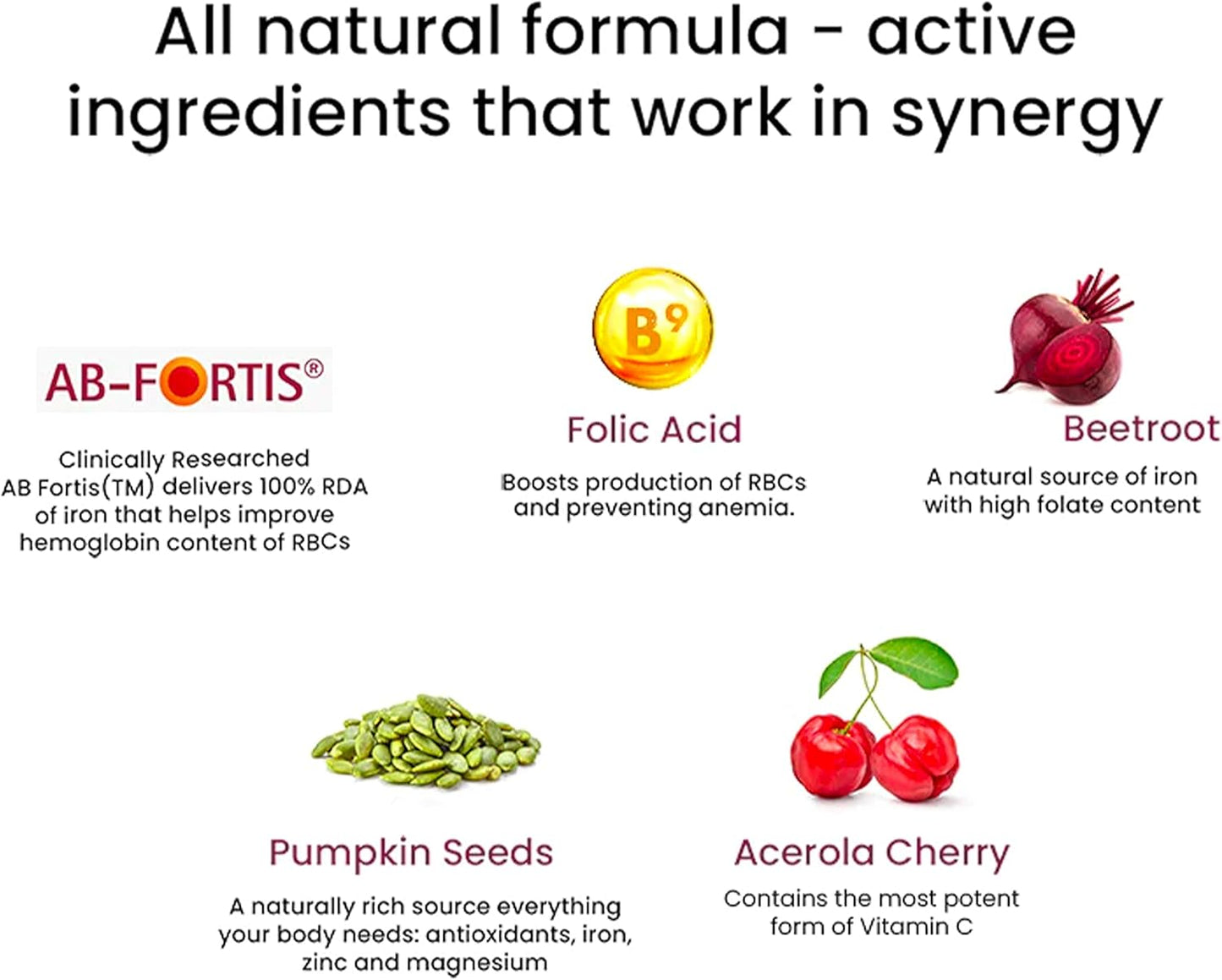 Plant-Based Iron Oral Strips with Beetroot, Swiss Chard, and Vitamin C for Improved Hemoglobin and Blood Building (30 Melts)