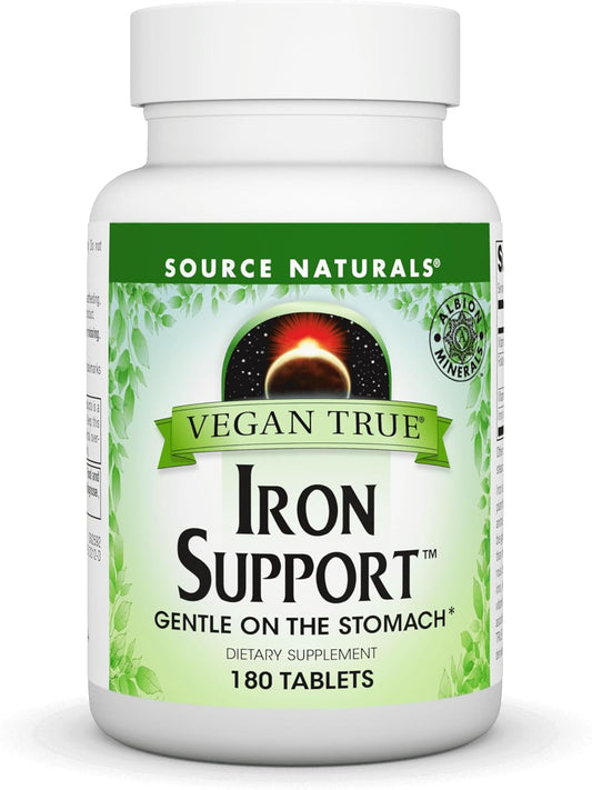 Plant-Based Iron Supplement for Enhanced Absorption - 180 Vegan Tablets by Source Naturals