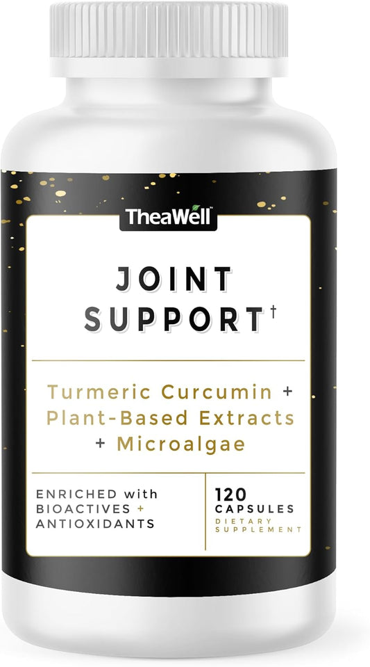 Plant-Based Joint Support Supplement with Turmeric Curcumin, Chlorella, & Spirulina - 120 Count