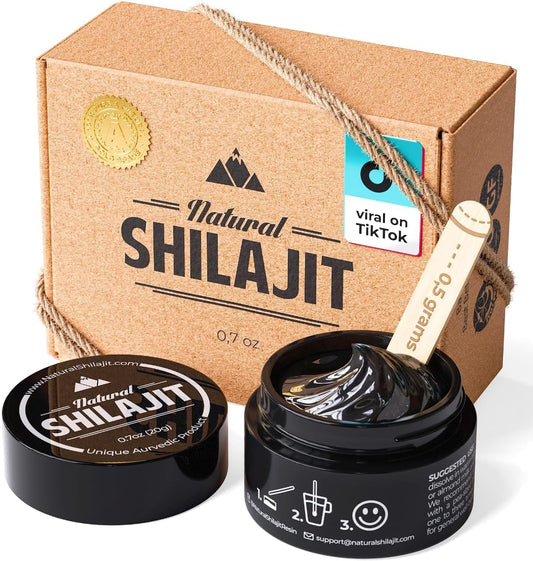 Plant-Based Natural Shilajit Resin with Fulvic Acid & Trace Minerals - Energy, Immune Support & Vitality for Men & Women