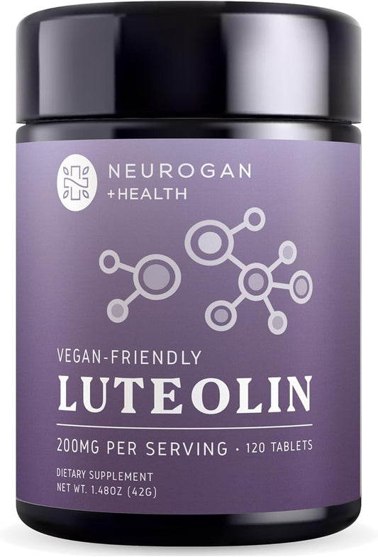 Plant-Based Neurogan Luteolin Tablets - 200 MG - 120 Count - Support Cellular, Brain, & Immune Health - Natural Bioflavonoids for Men & Women