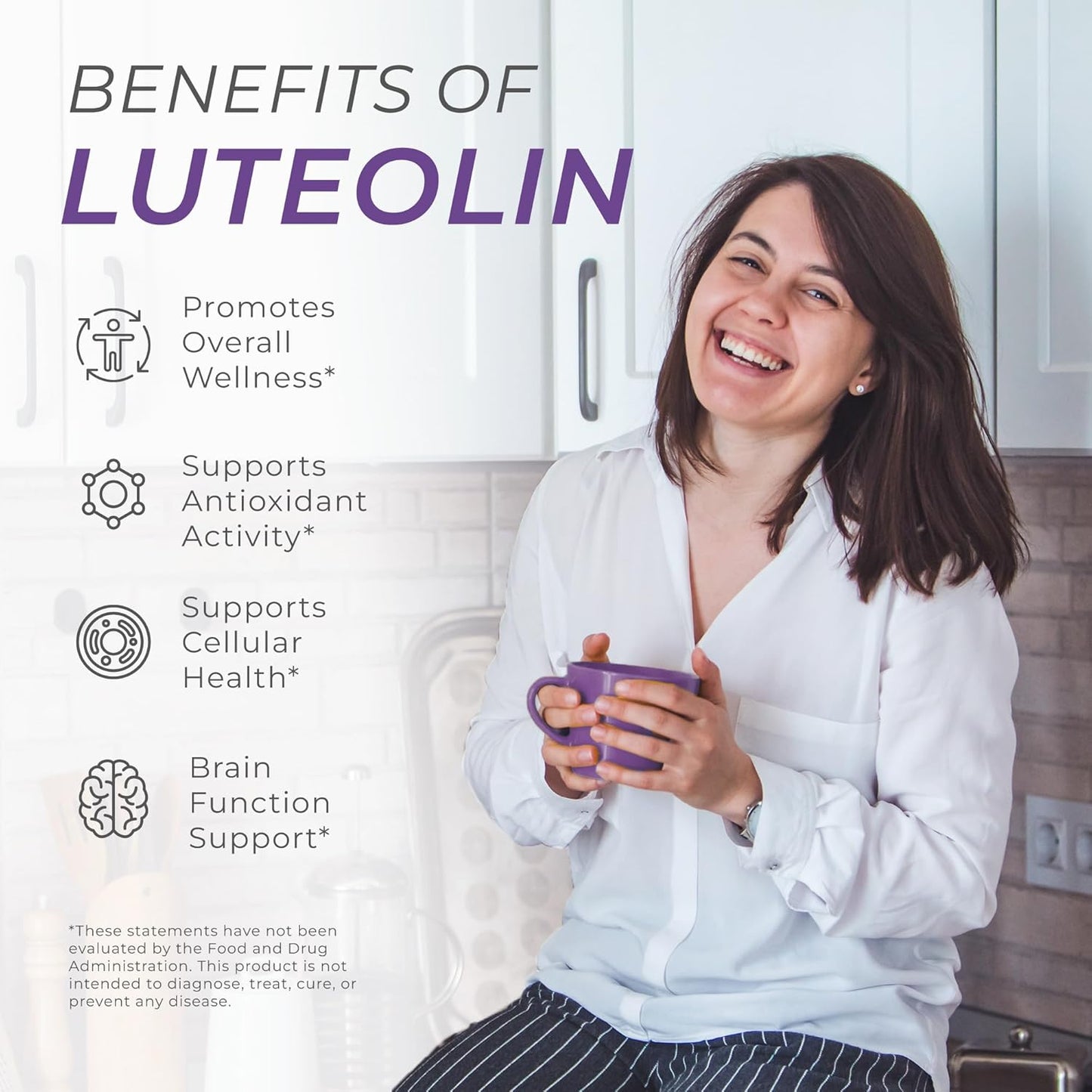 Plant-Based Neurogan Luteolin Tablets - 200 MG - 120 Count - Support Cellular, Brain, & Immune Health - Natural Bioflavonoids for Men & Women