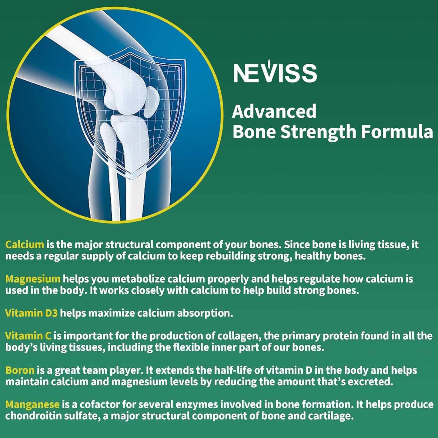 Plant-Based NEVISS Algae Calcium Gummies 600mg with Vitamins D3, C, Magnesium, Boron, Manganese - Bone Health & Strength Supplement - Sugar Free - Vegan - 60 Count