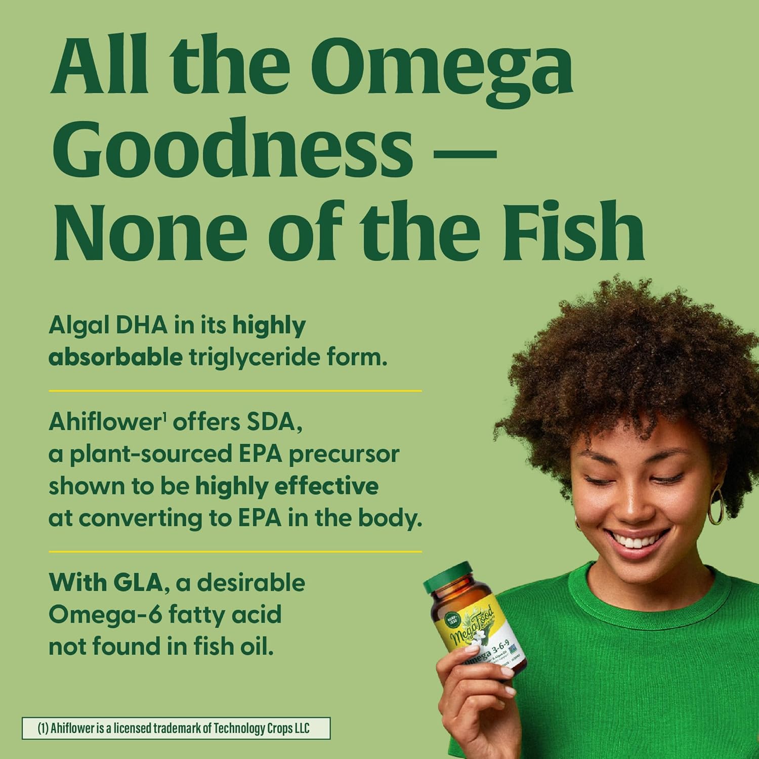 Plant-Based Omega 3 6 9 Supplement - 600mg Omega-3 & 150mg DHA - Heart, Brain, Vision, Joint Support - Vegan Capsules - 60 Count