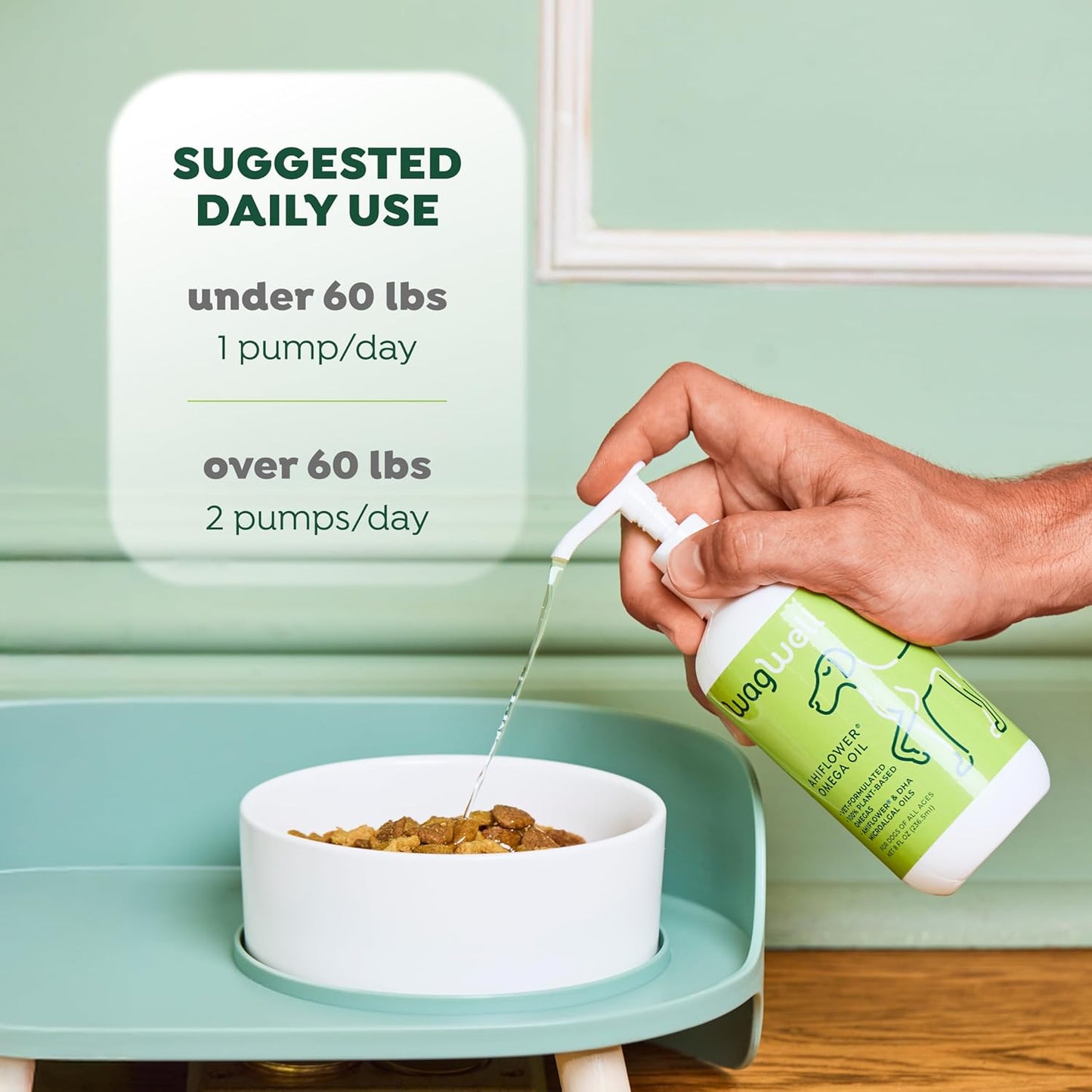 Plant-Based Omega 3, 6 & 9 Supplement for Dogs - Vet-Formulated Skin, Coat, Hip & Joint - Natural Non-GMO Omega Oil - 8 fl.oz.