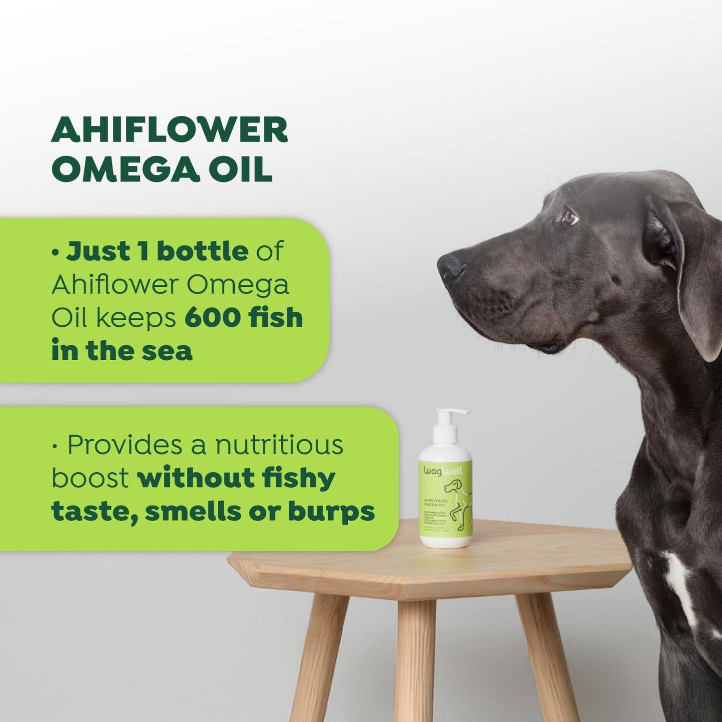 Plant-Based Omega 3, 6 & 9 Supplement for Dogs - Vet-Formulated Skin, Coat, Hip & Joint - Natural Non-GMO Omega Oil - 8 fl.oz.