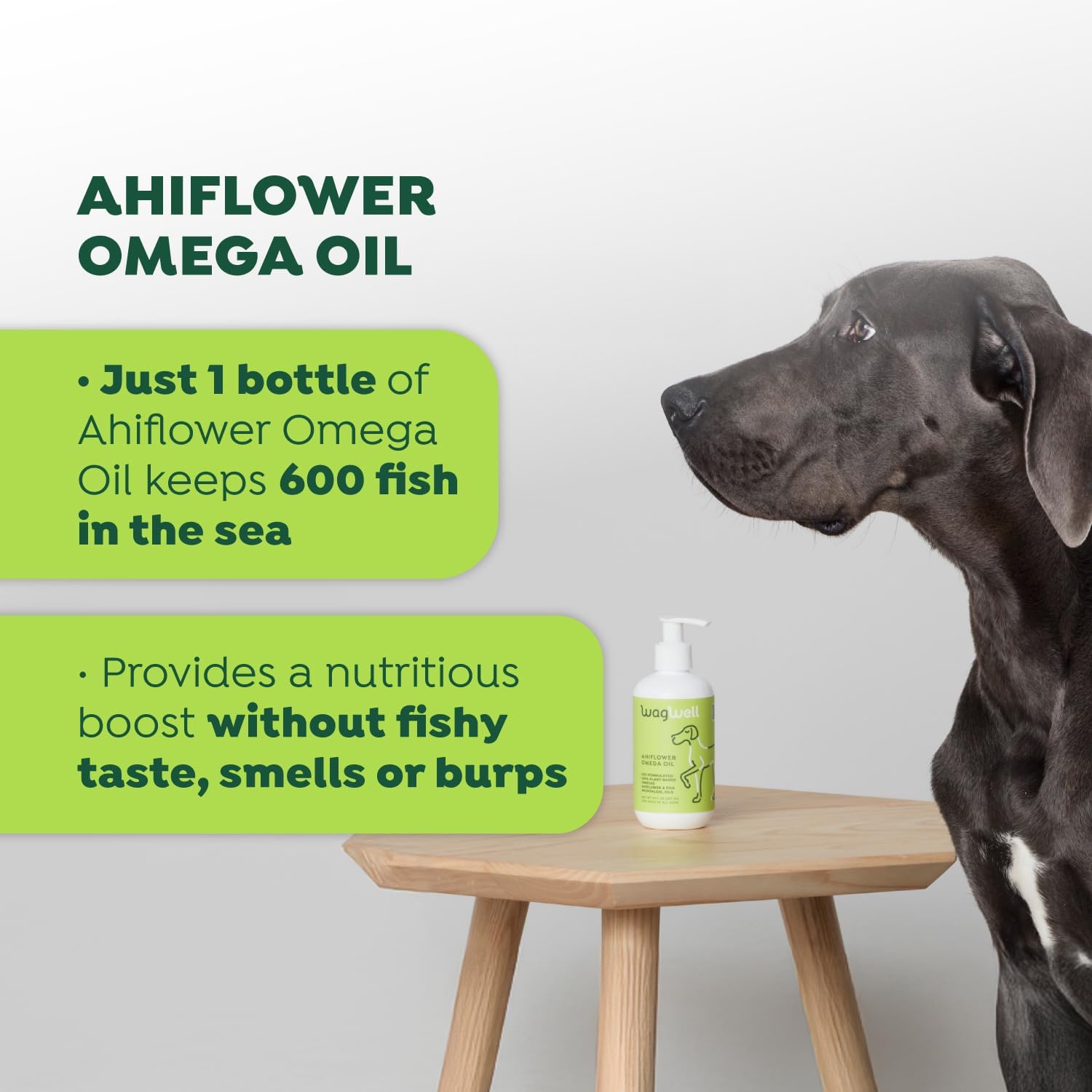 Plant-Based Omega 3, 6 & 9 Supplement for Dogs - Vet-Formulated Skin, Coat, Hip & Joint - Natural Non-GMO Omega Oil - 8 fl.oz.