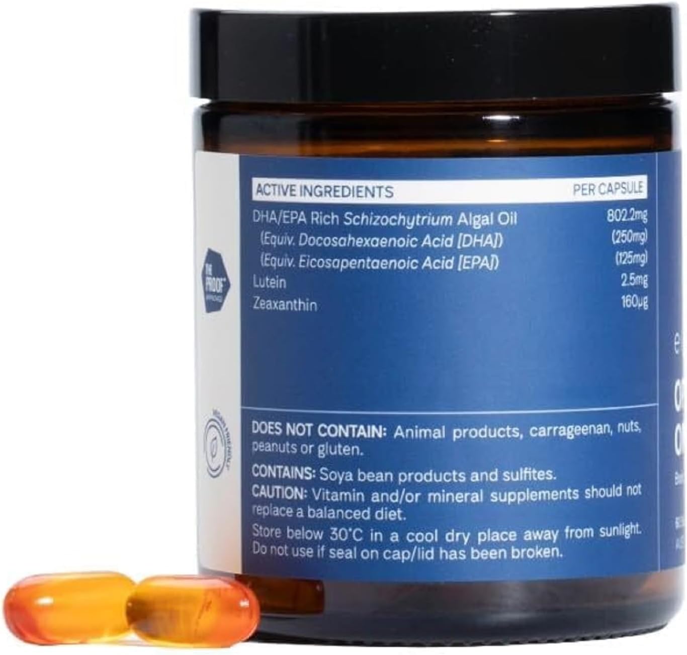 Plant-Based Omega-3 EPA & DHA Supplement for Brain, Eye, and Heart Health - eimele Optimal Omega+ - Vegan Antioxidant Support - Non-GMO - 60 Softgel Capsules