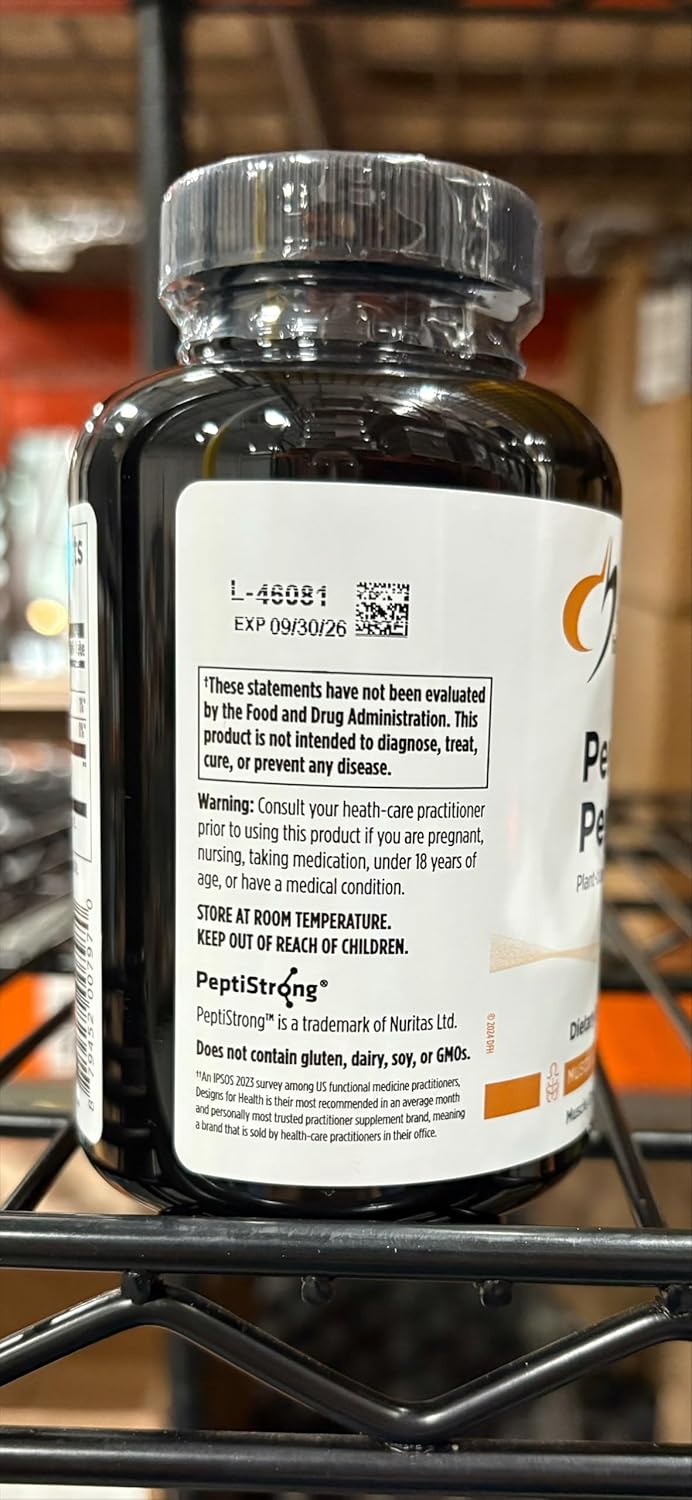 Plant-Based Peptide Muscle Recovery Supplements - Supports Muscle Health, Healthy Aging & Body Composition - Designs for Health Performance Peptides (120 Capsules)