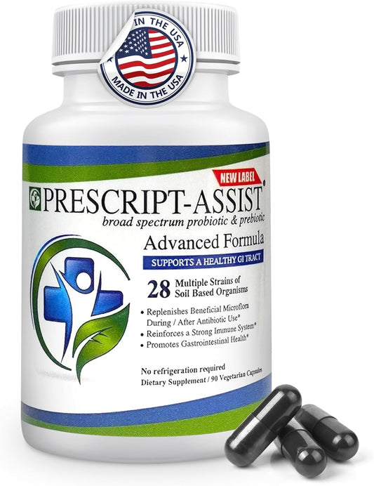 Plant-Based Prebiotics & Probiotics with Pea Protein - 28 Strains Soil Microflora for Digestive & Immune Health - Vegan Support for Muscle Recovery - 90 Capsules