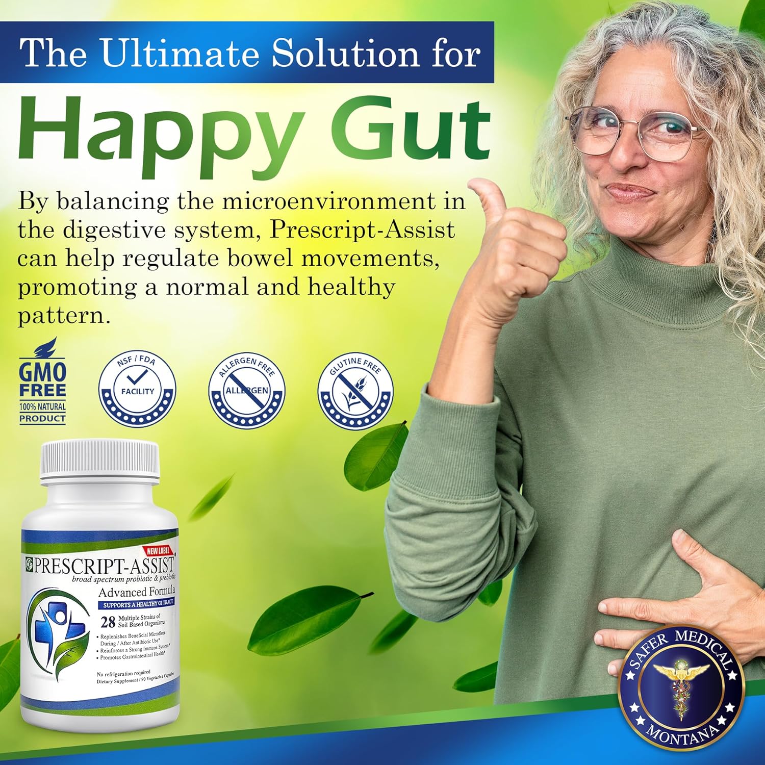 Plant-Based Prebiotics & Probiotics with Pea Protein - 28 Strains Soil Microflora for Digestive & Immune Health - Vegan Support for Muscle Recovery - 90 Capsules