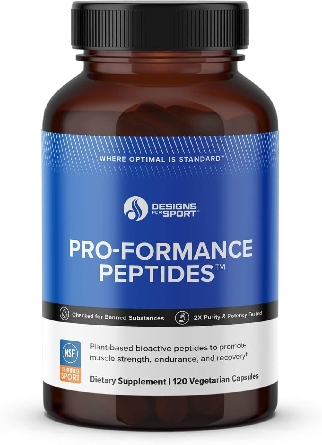 Plant-Based Pro-Formance Peptides Capsules for Muscle Support - Bioactive Peptides for Men & Women - 120 Count