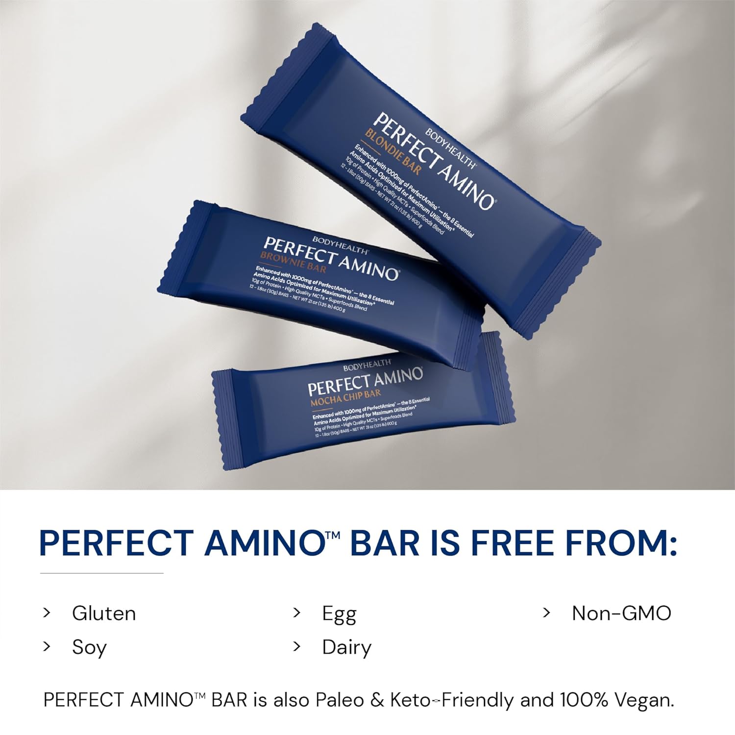 Plant-Based Protein Energy Bar with 10g Protein, MCT's, Superfood Blend, Kosher - Brownie Flavor (12 Pack)