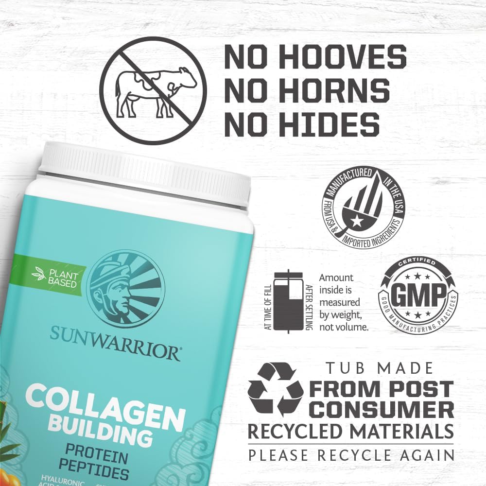 Plant-Based Protein Powder with Collagen Building Peptides, Hyaluronic Acid, and Biotin for Hair, Skin, and Nails - Chocolate Flavor (40 Servings)