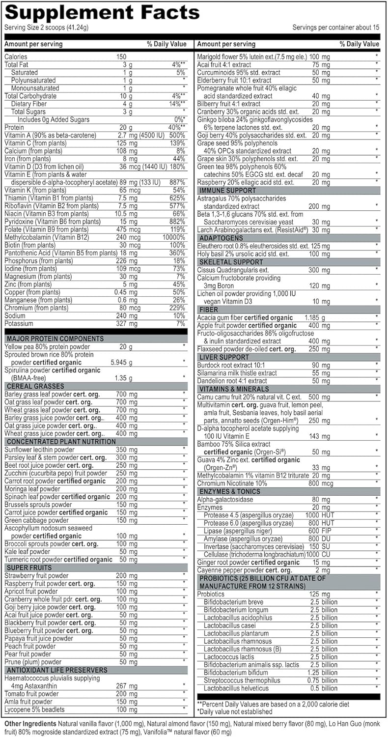 Plant-Based Protein Vegan Meal Shake for Vibrant Health, 15 Servings - Maximum Vibrance