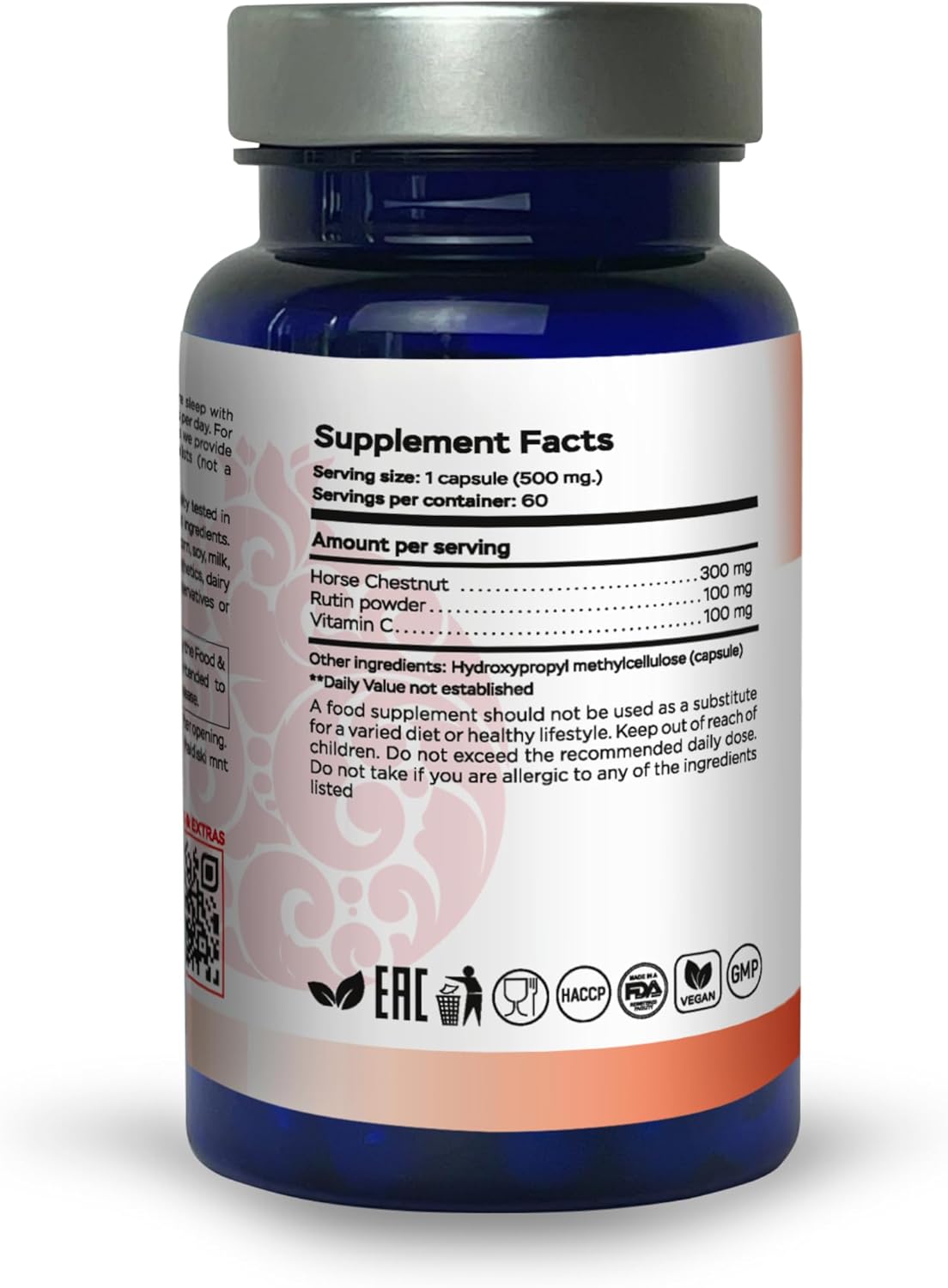 Plant-Based RaDoTech VeinoTune Caplets for Varicose Veins, Reduces Swelling, 60 Day Supply