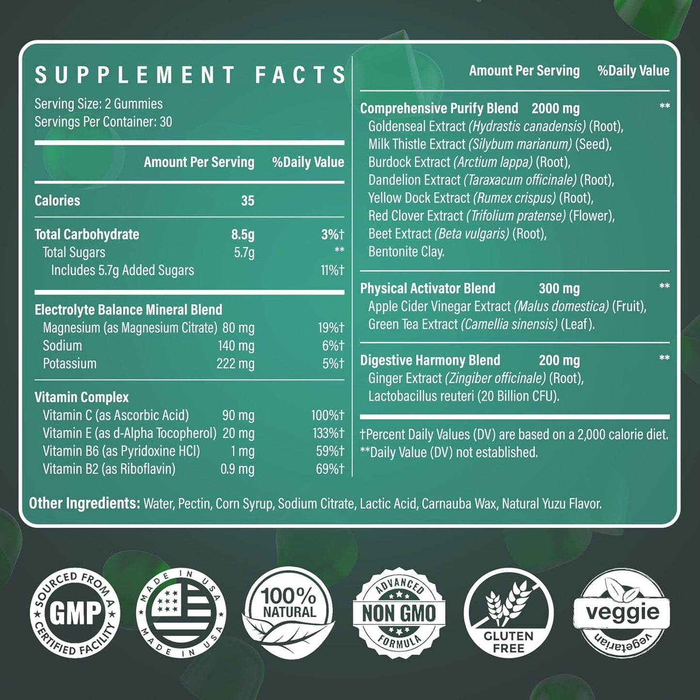 Plant-Based Ultraverixian Detox Cleanse Gummies with Milk Thistle - Effective Full Body Cleanse for Men and Women, Liver, Gut, and Kidney Support - 120 Gummies
