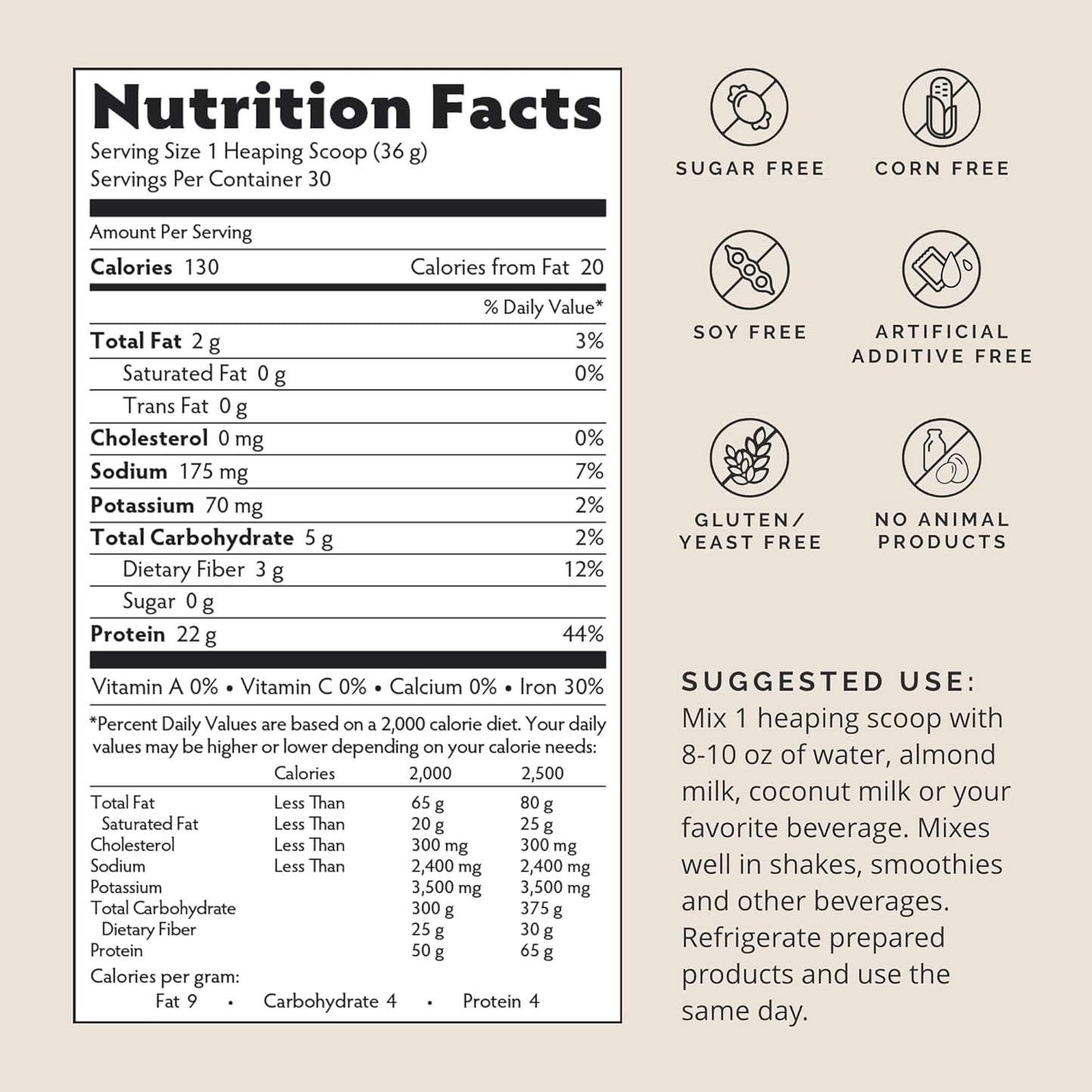 Plant-Based Vanilla Protein Powder for Energy & Recovery - 30 Servings - BrainMD Dr Amen Omni Protein - Vegan & Gluten Free