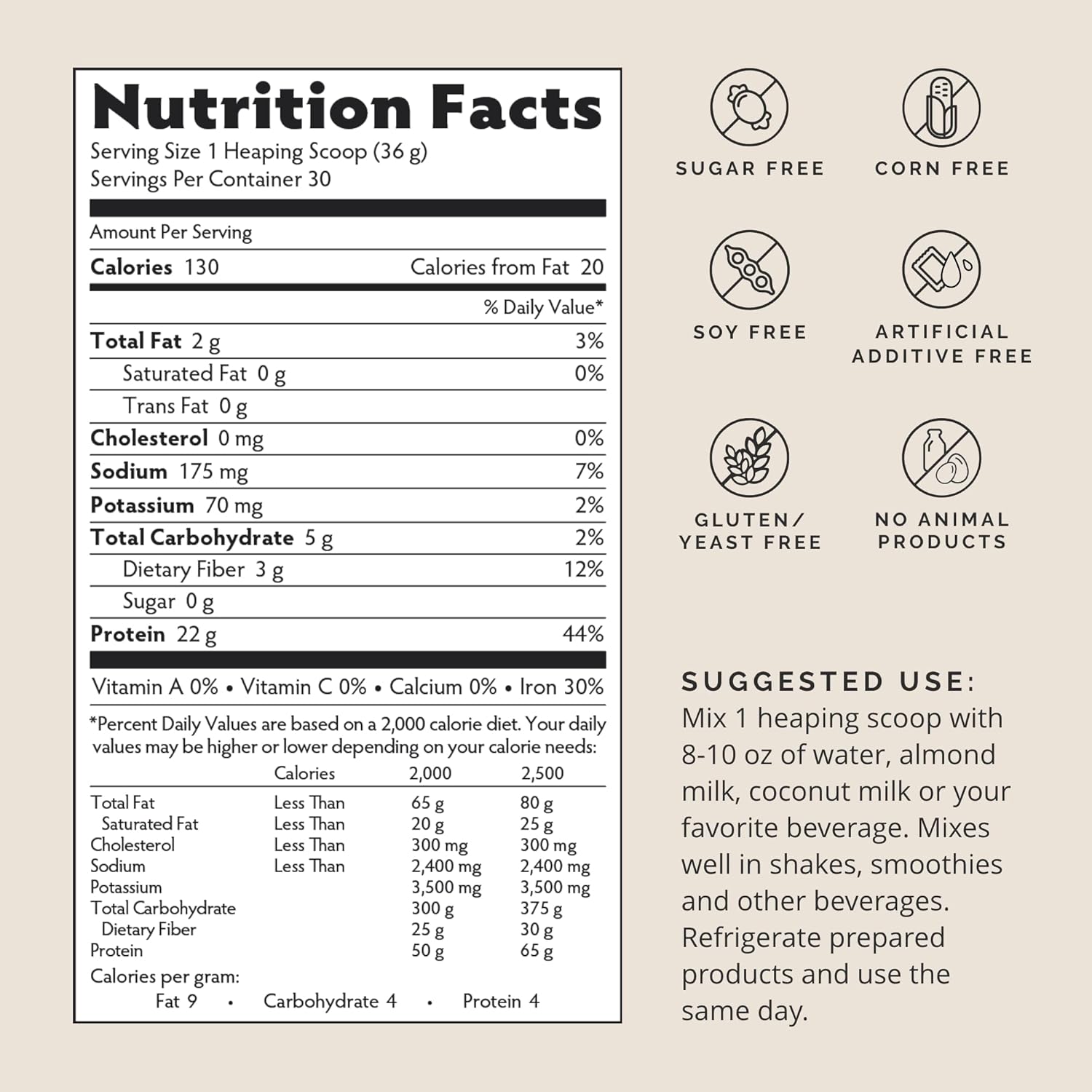 Plant-Based Vanilla Protein Powder for Energy & Recovery - 30 Servings - BrainMD Dr Amen Omni Protein - Vegan & Gluten Free