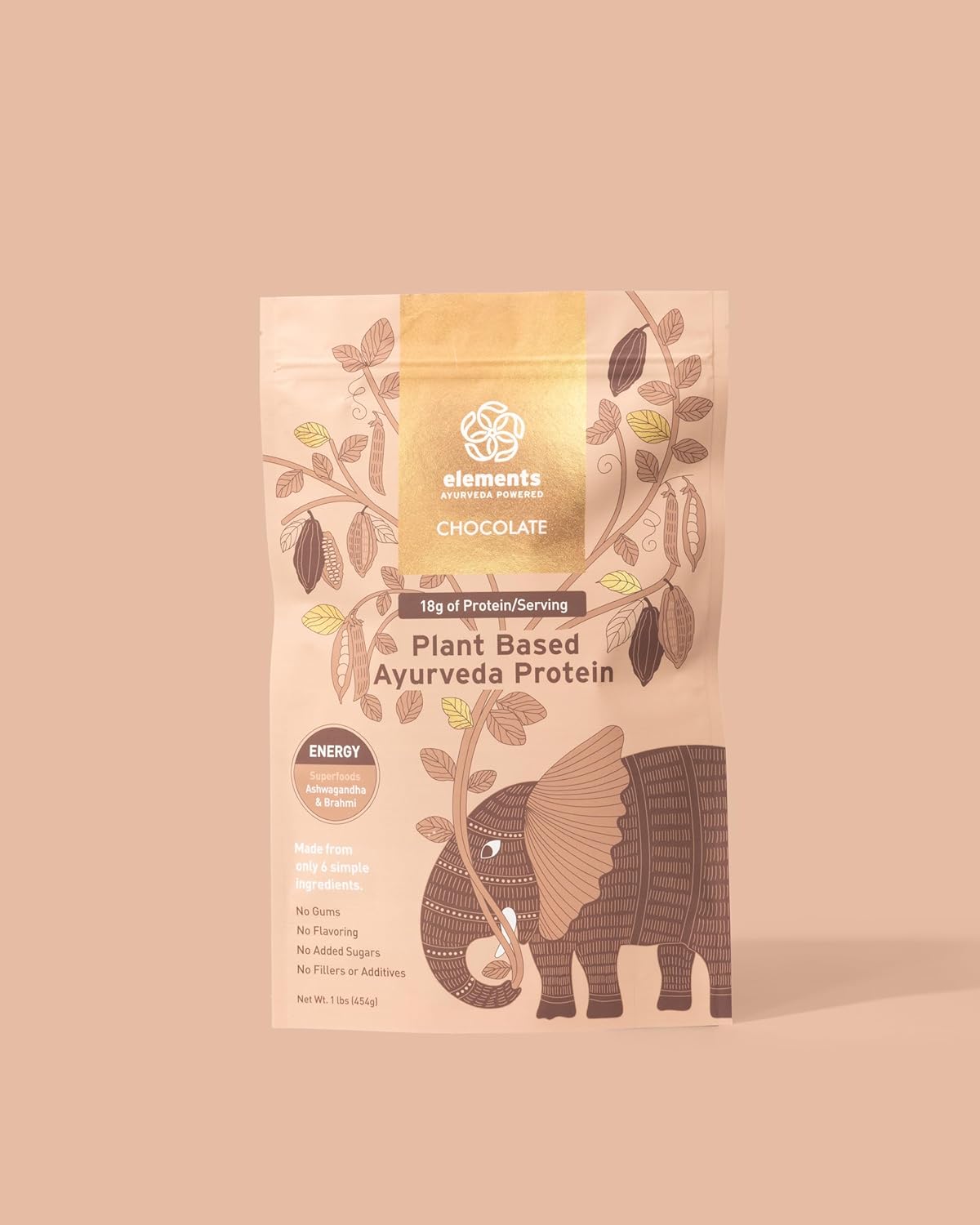Plant-Based Vegan Chocolate Protein Powder with Pure Organic Yellow Peas & Raw Cacao - Keto-Friendly & Non-GMO - 1lb - 14 Servings